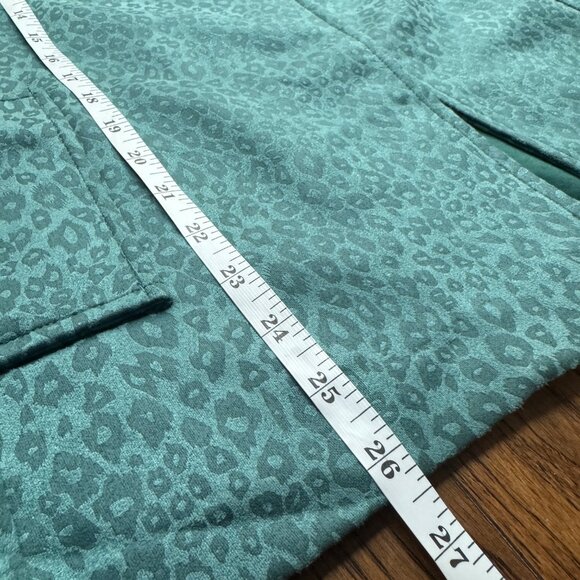 APNY Aqua Teal Leopard Print Blazer Jacket NWT Women’s Size Large - Picture 4 of 12
